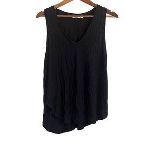 2Bella Black‎ Tank Top V Neck Sleeveless Flowy Casual Layering Women's Size L